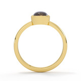 18ct yellow gold glass ashes ring with black stone