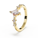Celestial Yellow Gold Marquise and Round Cut Memorial Ring