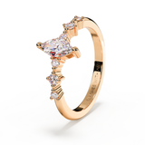 Marquise & Round Diamond Ashes Rose Gold Ring