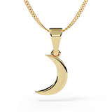 Crescent Half Moon Yellow Gold Pendant