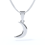 Platinum Crescent Moon Memorial Ashes or Hair Pendant