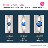 Knife Edge Blue Sapphire and Diamond Trilogy Ashes Ring