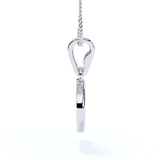 diamond trilogy round pendant for memorial ashes in silver