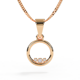 rose gold ashes or hair circle pendant necklace