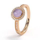 solid rose gold ashes cremation ring with diamond and glass