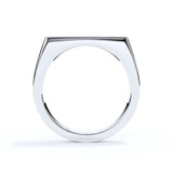cremation ashes or hair white gold memorial bar rectangle signet ring