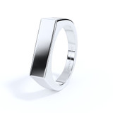 sterling silver mens rectangle bar signet for cremation ashes or hair
