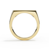 cremation memorial ashes signet ring with rectangle face in 18ct yellow gold