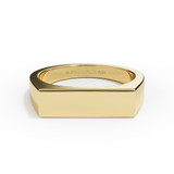 9ct yellow gold signet bar rectangle ring for men with ashes or hair