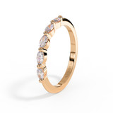 Rose gold Marquise Eternity Ring with marquise cut diamonds and ashes or hair inside.