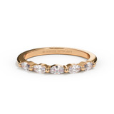 9ct rose gold Marquise Eternity Ring shown from the side, with ashes and elegant east-west diamond settings.