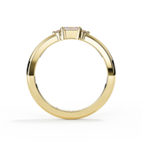 9ct Yellow Gold Baguette Diamond Ring for Ashes or Hair