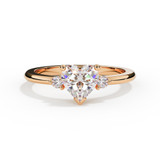 Ashes Memorial Ring in 18ct Rose Gold and Diamond Heart Stone