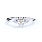 Cremation Ashes Heart Diamond Ring in Sterling Silver