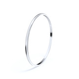 D-Shaped Bangle in White Gold for Ashes or Hair