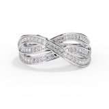 Multi-row diamond memorial ring in 18ct white gold with entwined diamond bands