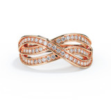 Multi-row diamond memorial ashes ring in 9ct rose gold with 55 lab-grown diamonds