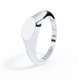 mini oval ashes ring signet design in platinum