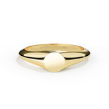 round small signet ring design in yellow gold with ashes or hair