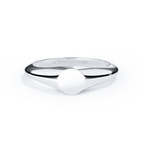 platinum extra small round signet initial ring for ashes or hair