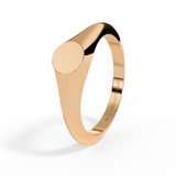 mini rose gold round engraving signet ring ashes or hair