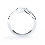 cremation memorial white gold mini signet round ring