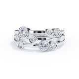 Sterling Silver Round Cubic Zirconia Crystals Memorial Droplet Raindance Ring