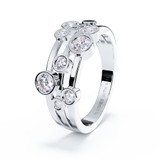Crystal Droplet Silver Ring with Ashes Chamber