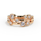 Crystal CZ Design Memorial Ashes Ring in Rose Gold