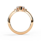 Rose Gold CZ Crystals Trilogy Heart Cut Ashes Ring