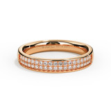 two row diamond ashes eternity ring in rose gold