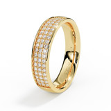 solid yellow gold diamond eternity three row ring for ashes