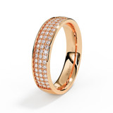 ashes diamond eternity three row design ring in 9ct rose gold