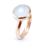 Rose Gold White Ashes Glass Gemstone Memorial Ring