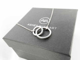 Silver Interlocked Memorial Necklace Pendant With Ashes on Ashes With Art Box