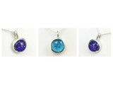 Blue and Turquoise Silver Ashes Necklaces with Glass