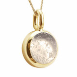 Yellow Gold Memorial Pendant Necklace with Visible Ashes