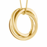 Yellow Gold Memorial Necklace with Ashes in Russian Ring Pendant