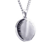 Cremation Ashes in Silver Round Pendant Memorial Necklace