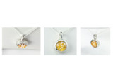 Ashes in Amber Glass Gemstone Necklace in White Gold