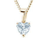 Cremation Ashes in Diamond Heart Memorial Pendant in Yellow Gold