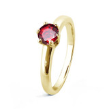 gold solitaire ashes ring with ruby