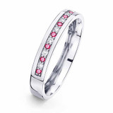 half set ruby and diamond eternity ring with ashes