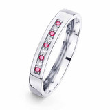 white gold ruby and diamond eternity ring with ashes