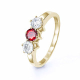 ruby and white sapphire ashes gold ring