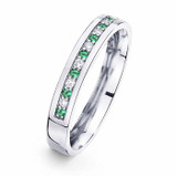 eternity diamond and emerald ashes ring