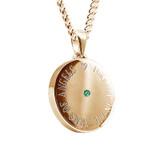 rose gold emerald ashes necklace round shaped