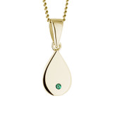 gold teardrop pendant with ashes