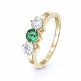 gold ashes ring with emerald and diamonds