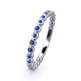 blue sapphire ashes white gold bubble eternity ring